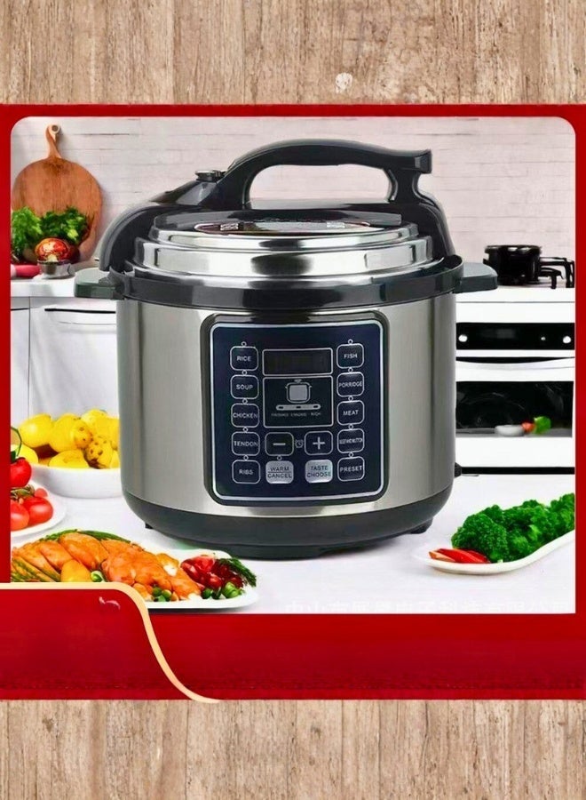 طنجرة ضغط كهربائية - سعة 6 لترات، متعددة الاستخدامات 10 في 1، قابلة للبرمجة، طباخة أرز، طباخة بطيئة، جهاز بخار، وصانعة زبادي مع غطاء ذكي جديد وبرامج بلمسة واحدة - Image 4